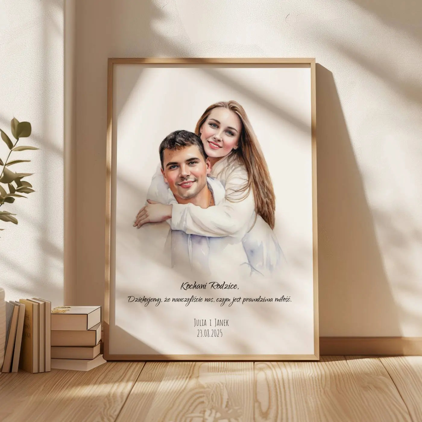 Podziękowania dla rodziców Personalizowany Portret dla Rodziców | Wyjątkowy Prezent Ślubny | Podziękowania obraz