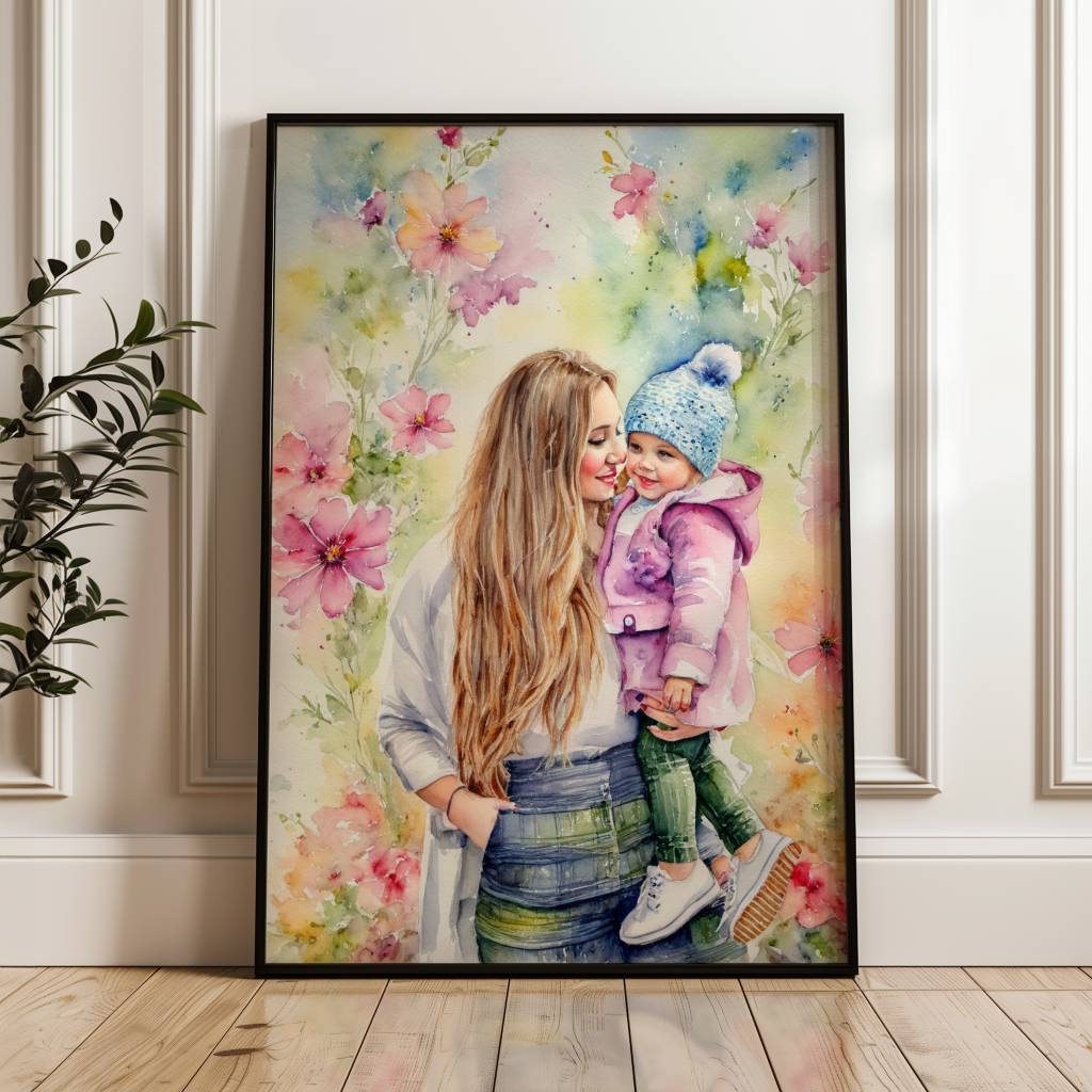 Personalizowany Obraz Watercolor ze Zdjęcia | Unikalna Akwarela na Płótnie