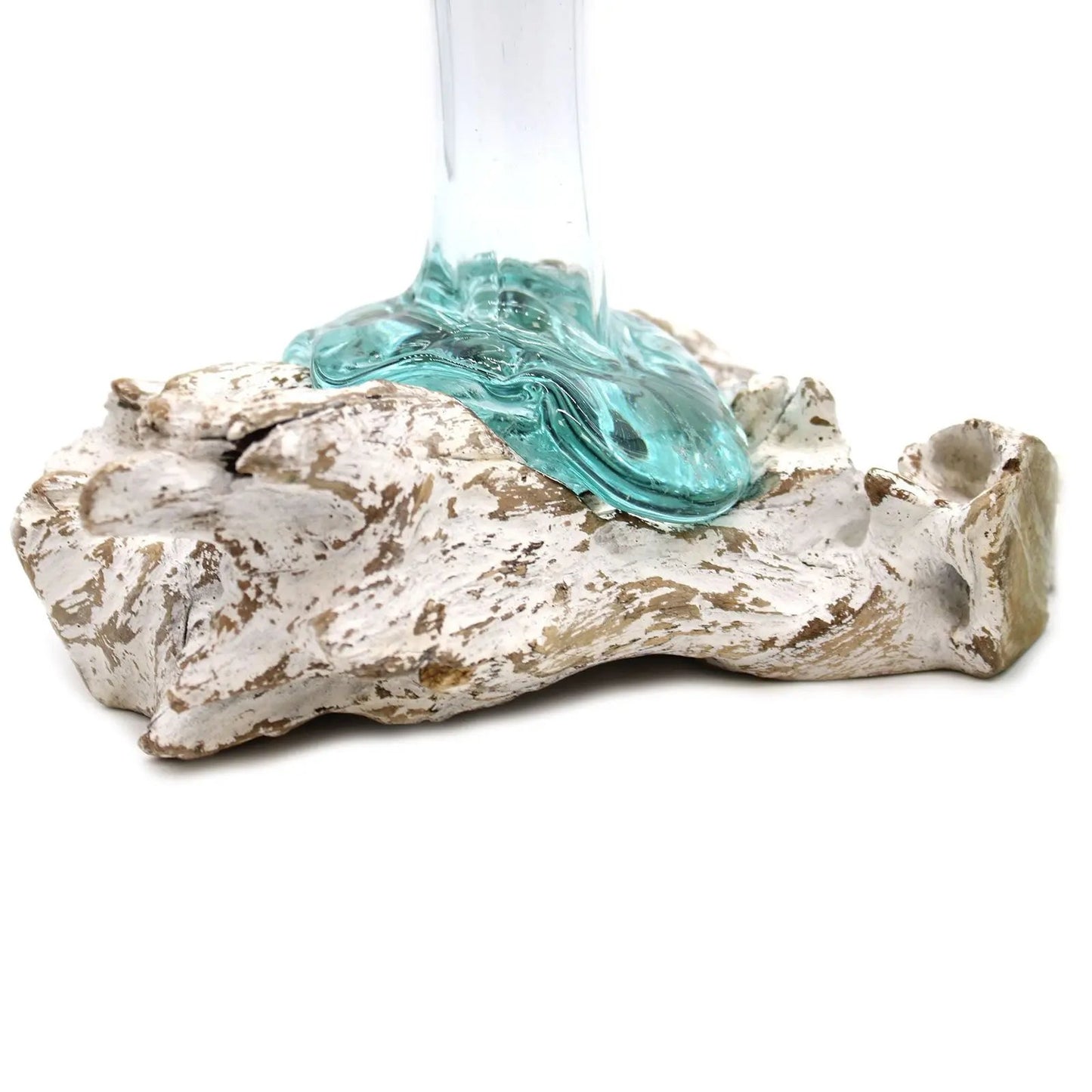 Molten Glass on Whitewash Wood - Vase - Medium  Molten Glass on Wood