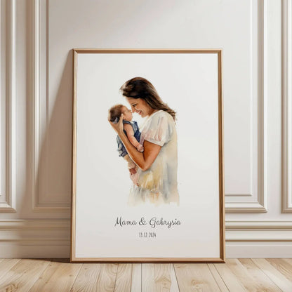 Portret dla Rodziców | Wyjątkowy Prezent | Prezent z okazji narodzin | Babyshower  obraz