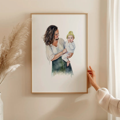 Portret dla Rodziców | Wyjątkowy Prezent | Prezent z okazji narodzin | Babyshower  obraz