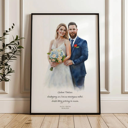 Portret z kilku zdjęć: Podziękowania dla rodziców | Personalizowany Portret dla Rodziców z kilku zdjęć  obraz