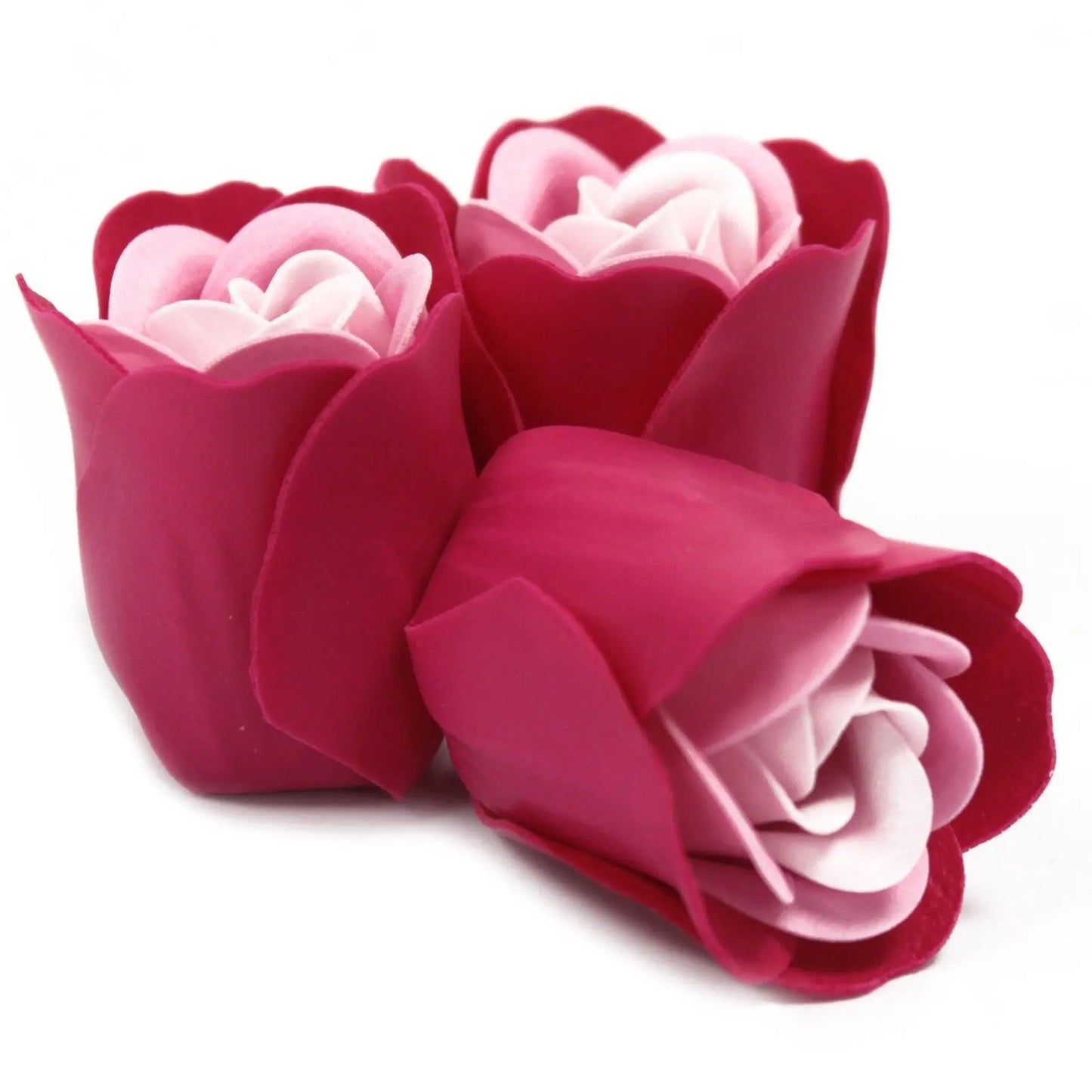 Set of 3 Soap Flower Heart Box - Pink Roses  Luxury Soap Flowers