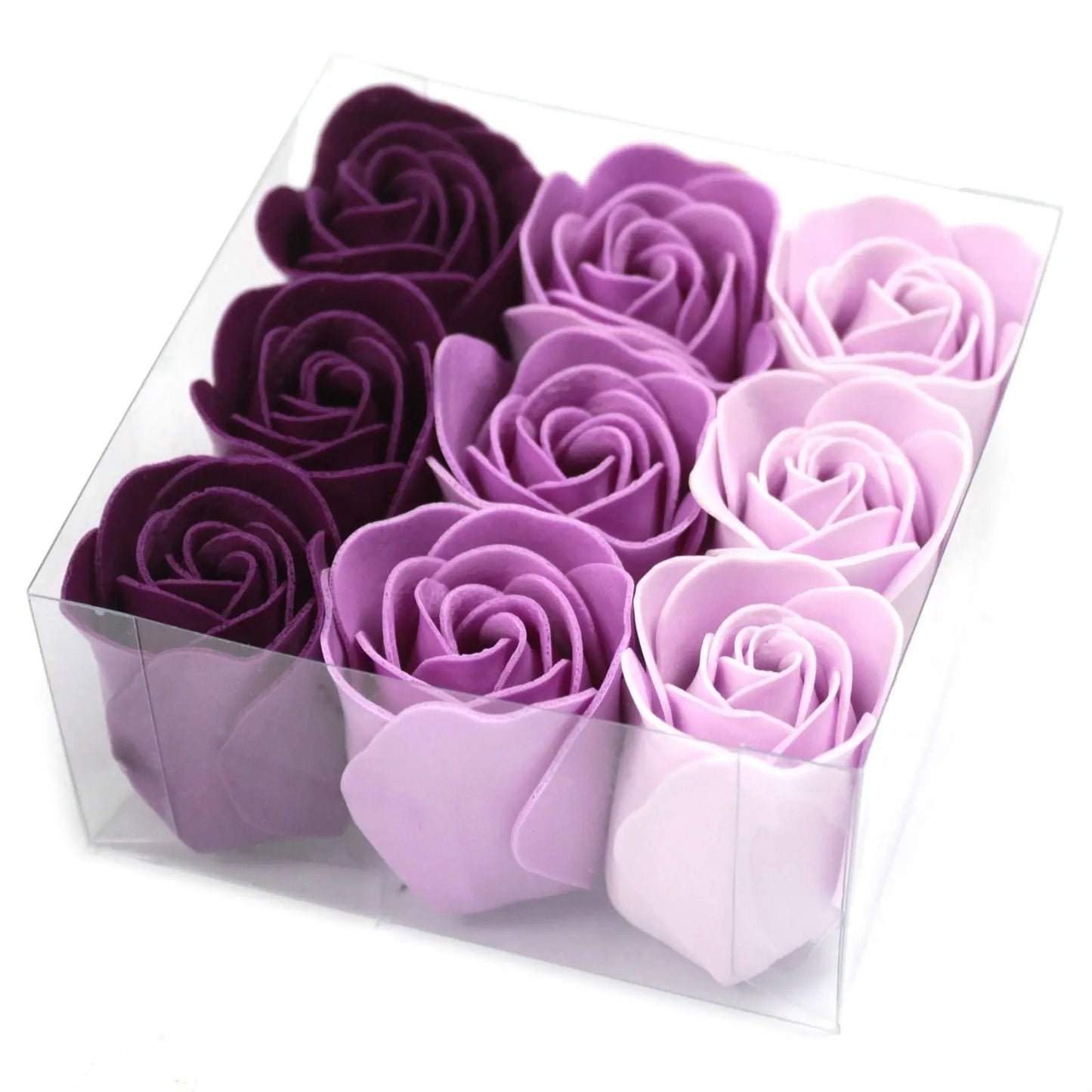 Set of 9 Soap Flower - Lavender Roses  Luxury Soap Flowers